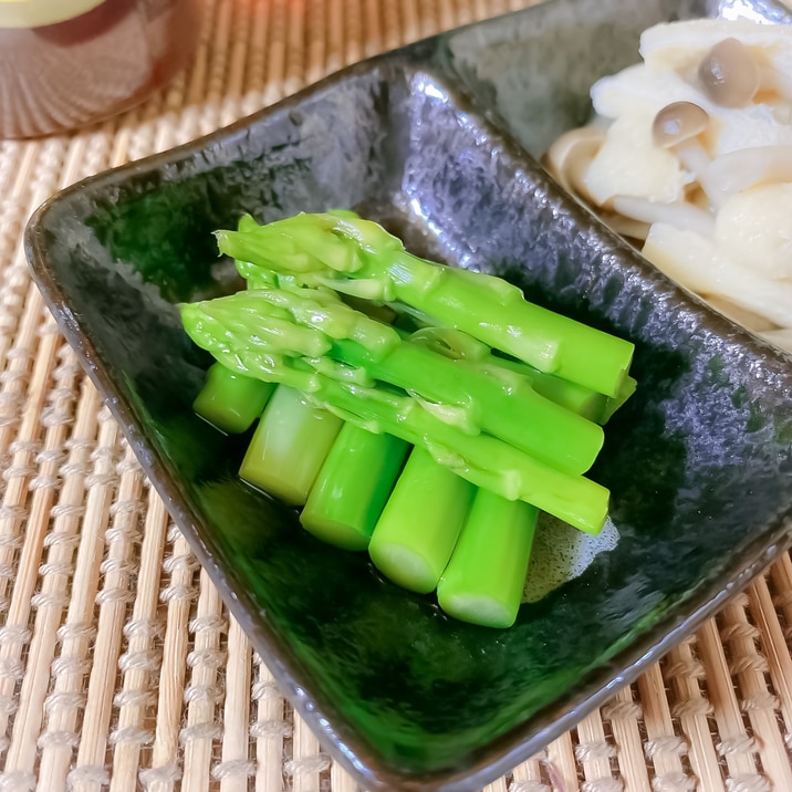 レンジで簡単♪ひんやり美味しいアスパラのおひたし